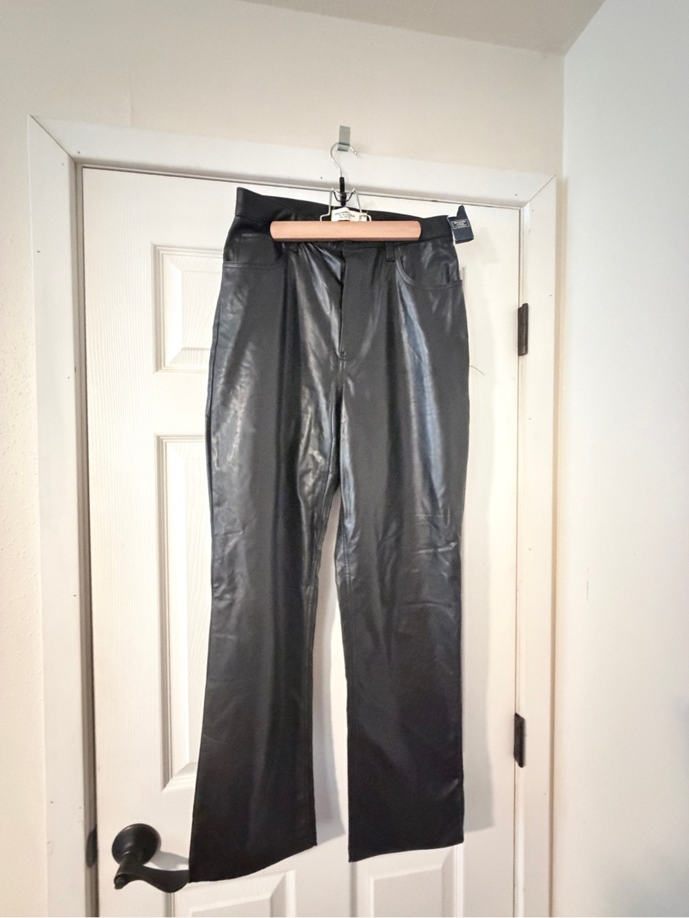 Abercrombie & Fitch Black Faux Leather High-Rise Pants